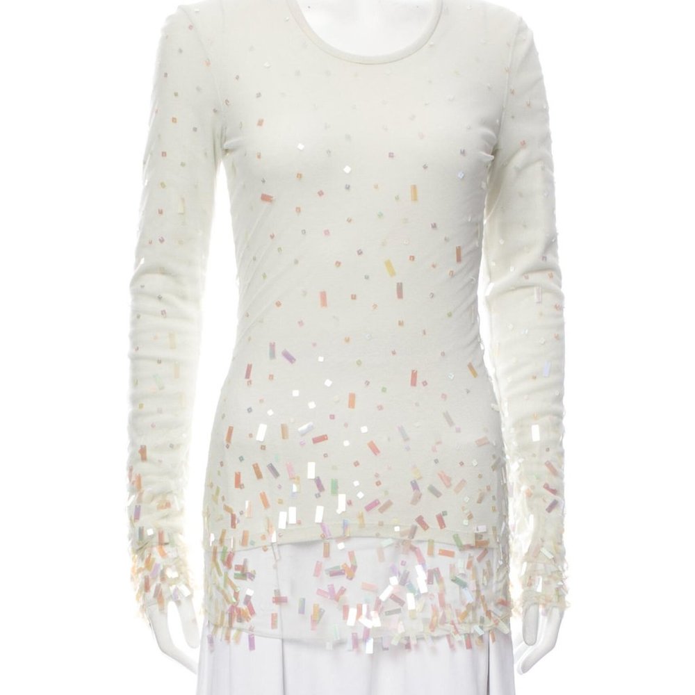 DONNA KARAN Scoop Neck Long Sleeve Top w/ Tags